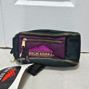 Vintage 1990s High Sierra REI Fanny Pack Waist Pouch Belt Bag Burgundy Green NWT